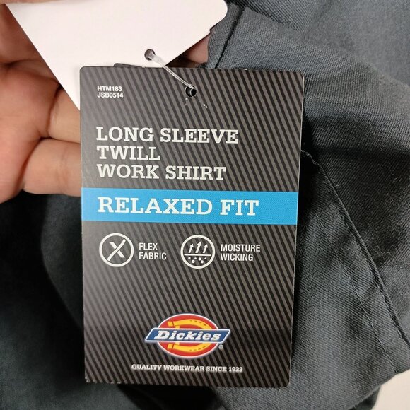 Dickies Flex Relaxed Fit Work Shirt Mens 3XL Gray Long Sleeve Utility Workwear - Picture 7 of 9